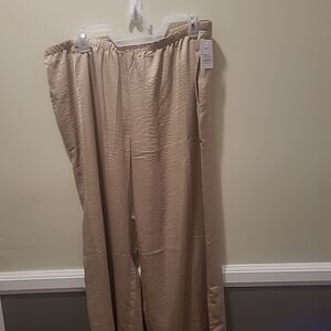 Auden XLarge Satin Wide-Leg Gold Sleep Pants NWT